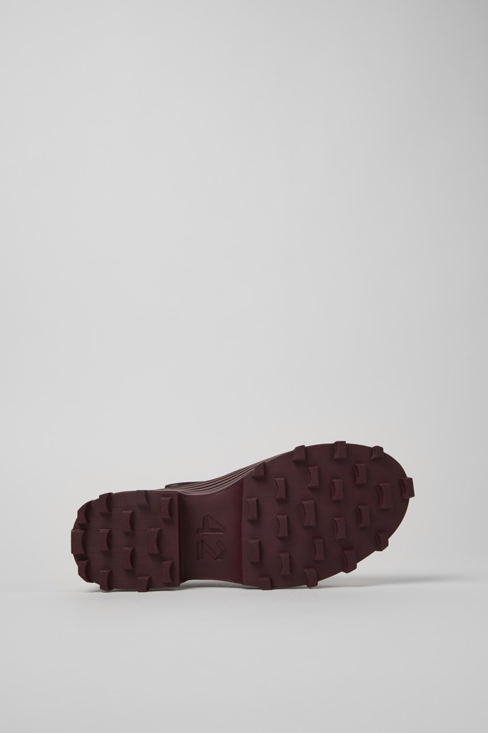 The soles of Traktori Burgundy Leather Boots