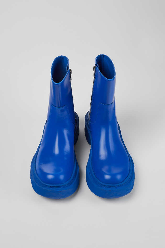 Vamonos Blaue Lederstiefel mit Reißverschluss