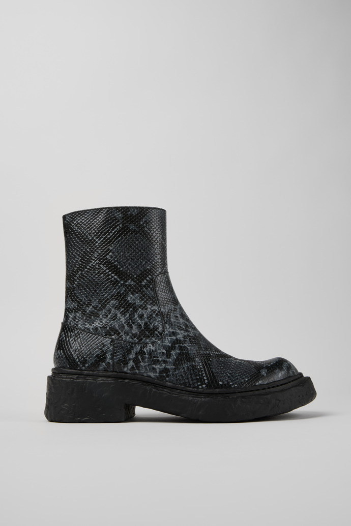 Vamonos Bottes en cuir gris-noir