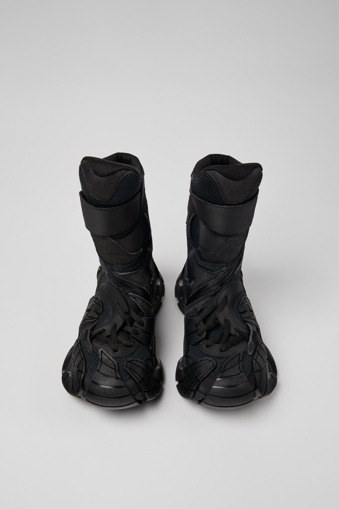 Overhead view of Tormenta Black Textile Boots