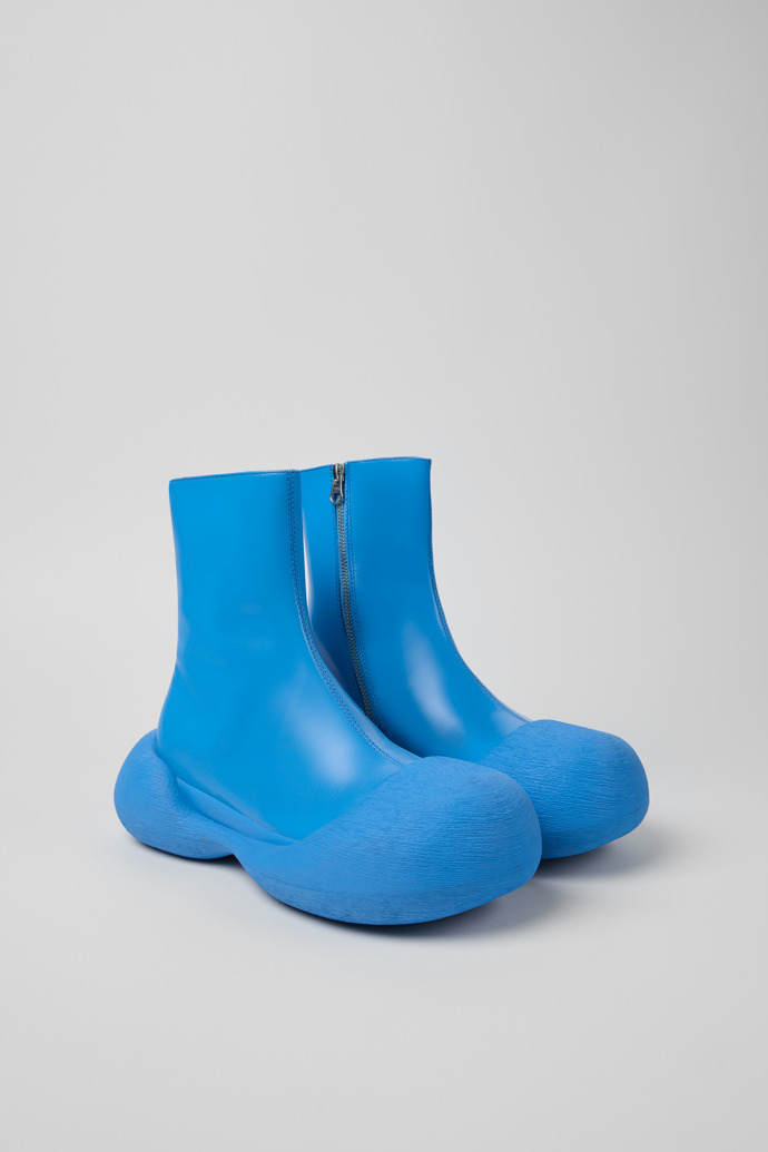 Front view of Caramba Blue Leather Boots