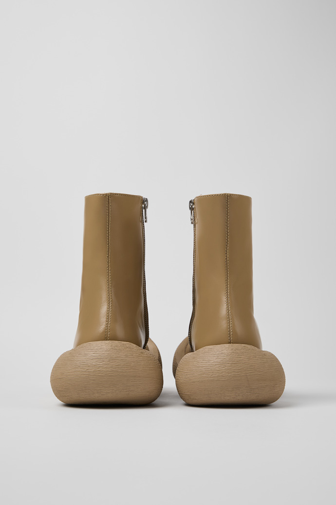 Back view of Caramba Beige Leather Boots