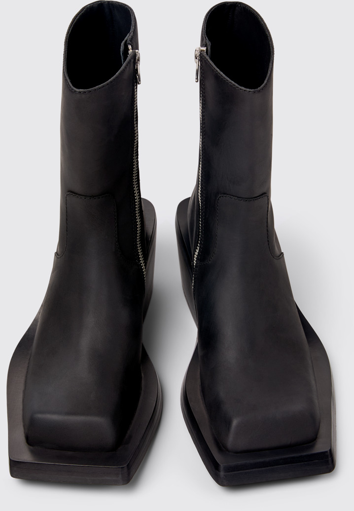 Overhead view of CAMPERLAB QUETAL Black Nubuck Boots