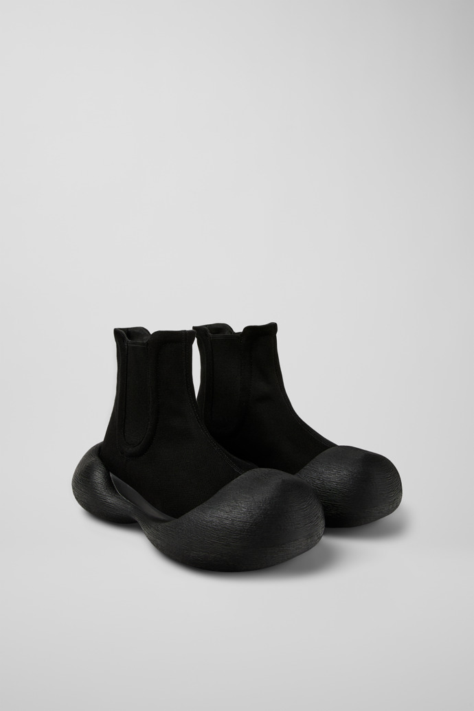 Front view of CAMPERLAB CARAMBA Black TENCEL® Lyocell Ankle Boots