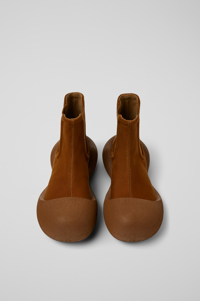 Overhead view of CAMPERLAB CARAMBA Brown TENCEL® Lyocell Ankle Boots