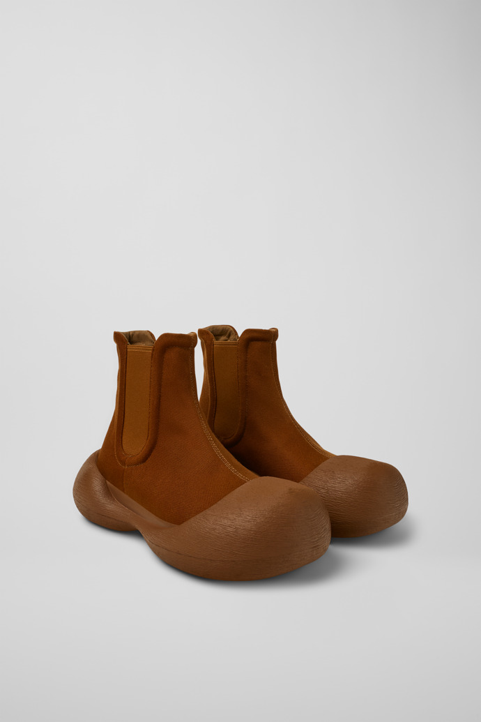 Front view of CAMPERLAB CARAMBA Brown TENCEL® Lyocell Ankle Boots