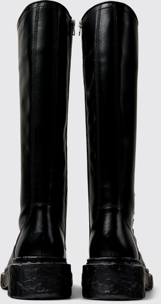 Back view of CAMPERLAB VAMONOS Black Leather High Boots