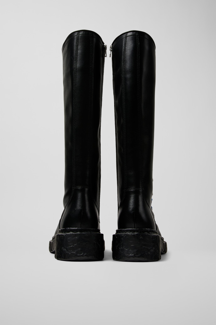Back view of CAMPERLAB VAMONOS Black Leather High Boots