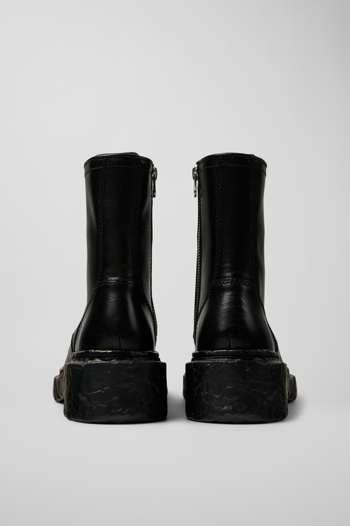 Back view of CAMPERLAB VAMONOS Black Leather Medium Boots