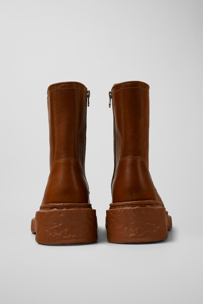 Back view of CAMPERLAB VAMONOS Brown Leather Medium Boots