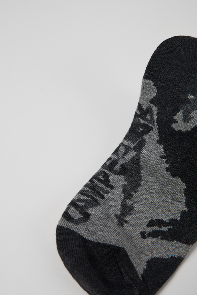 Close-up view of Socks Black-Gray Cotton-blend Socks