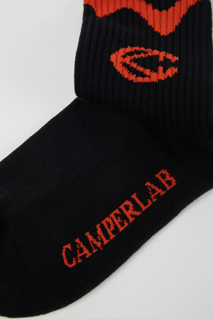 Close-up view of LOGO SOCKS BLACK