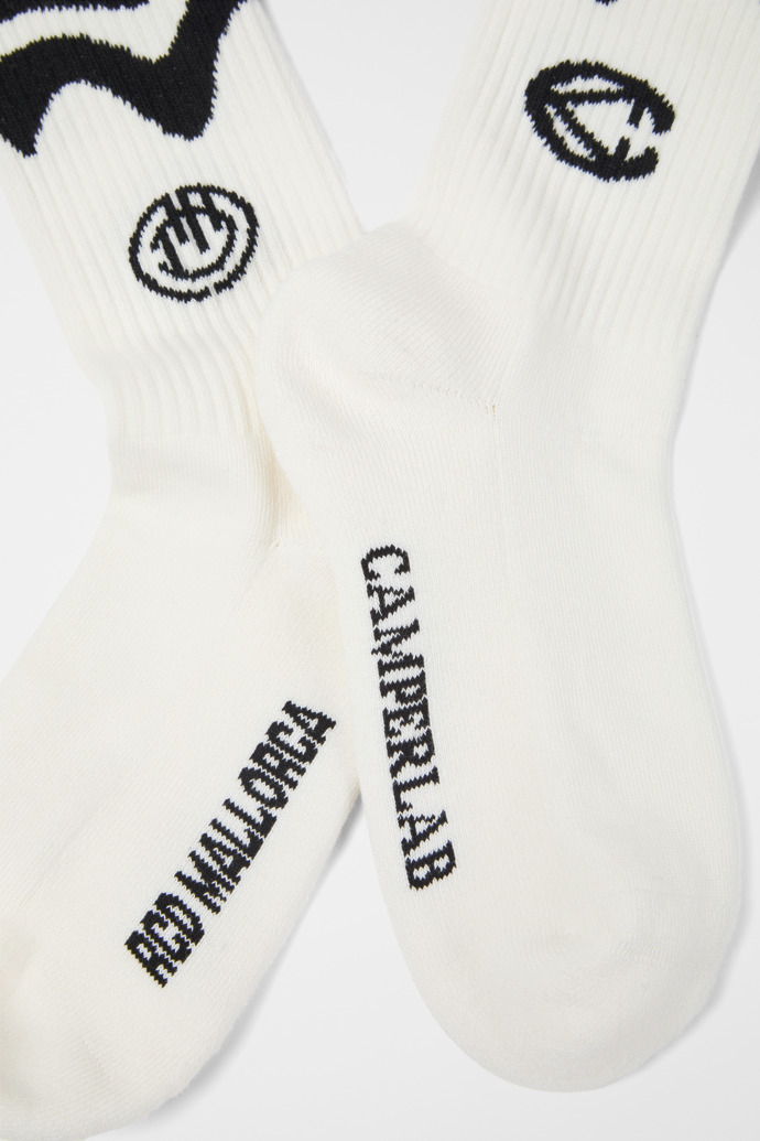 Close-up view of RCD MALLORCA SOCKS RCD Mallorca Socks in Off White