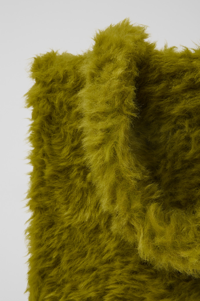 Close-up view of CAMPERLAB BAGS Green textured tote