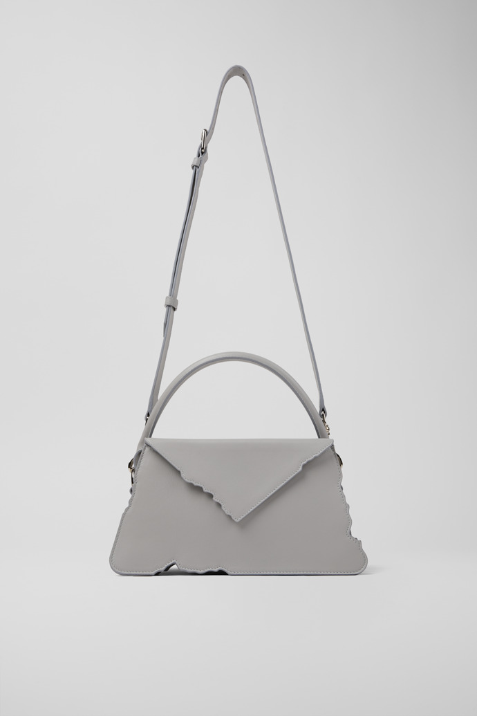 HANURI Bolso de hombro acordeón de piel gris