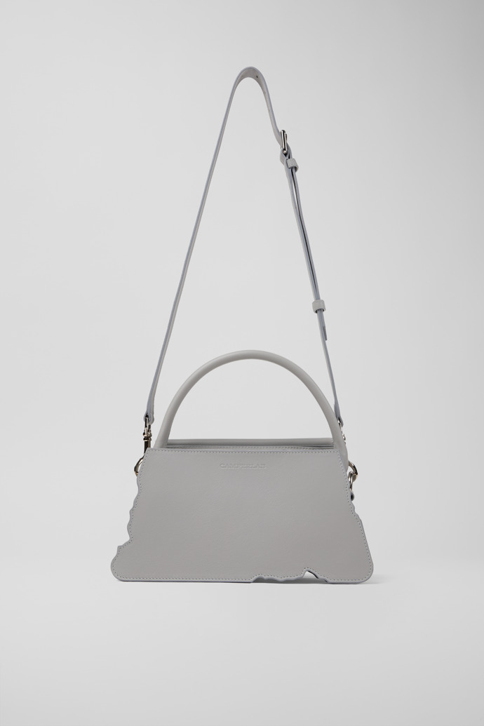 HANURI Bolso de hombro acordeón de piel gris
