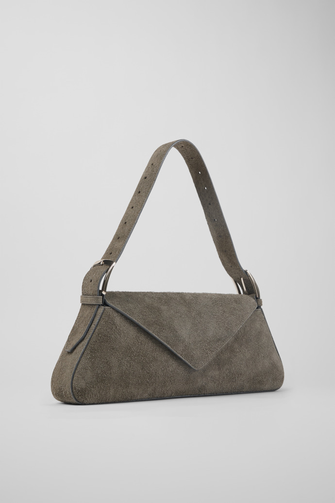 Front view of CAMPERLAB BAGS Gray suede handbag
