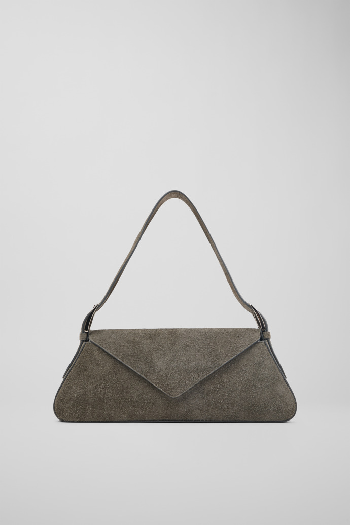 Side view of CAMPERLAB BAGS Gray suede handbag