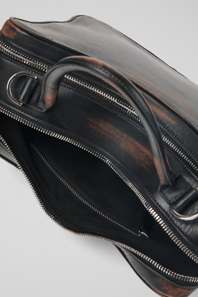 Overhead view of CAMPERLAB BAGS Black leather bag