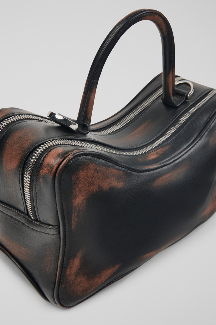 Close-up view of CAMPERLAB BAGS Black leather bag
