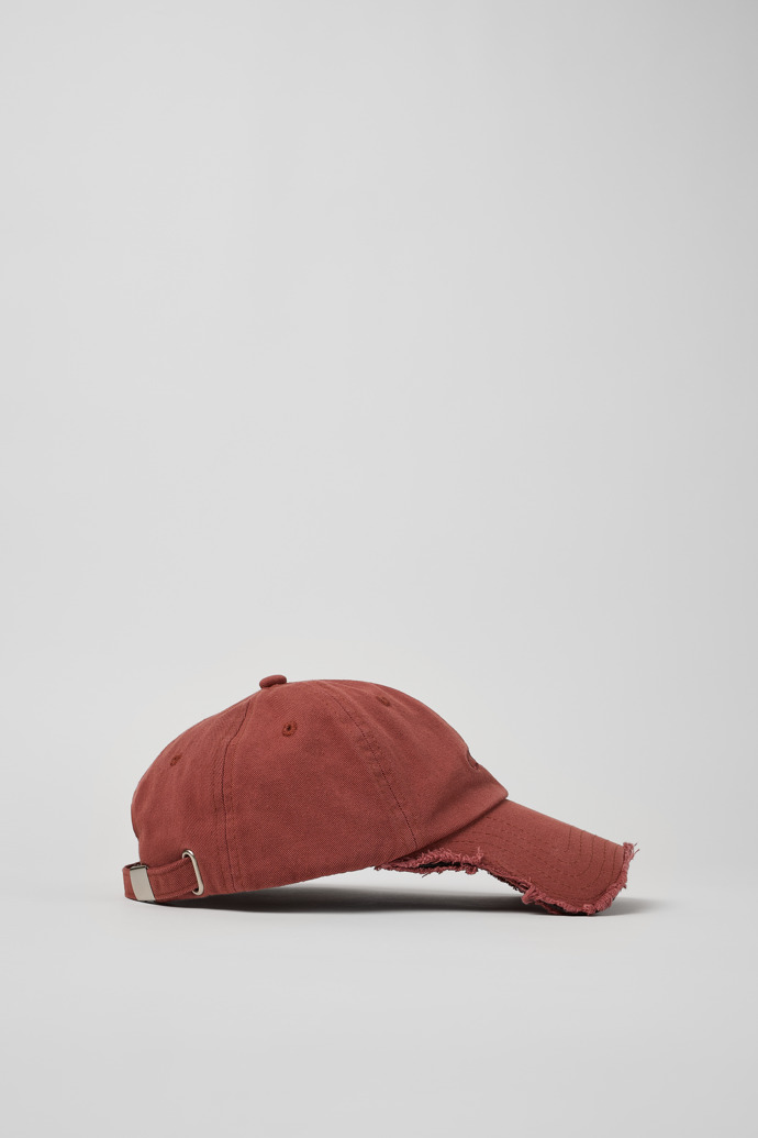 Side view of Cap Red Cotton Cap (One Size)