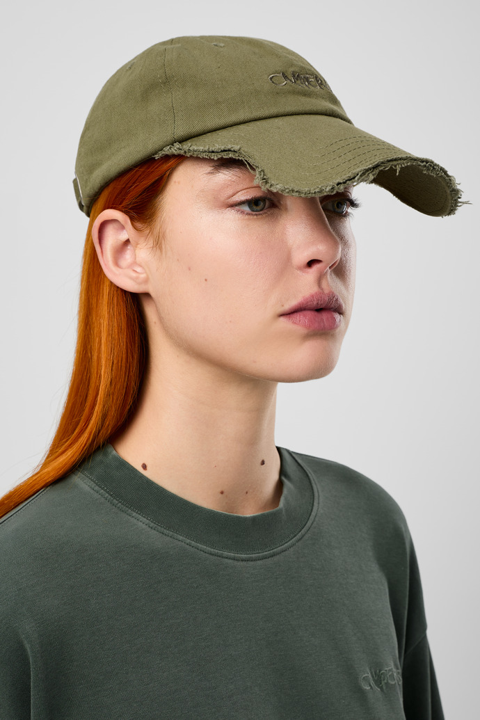 Cap Casquette en coton vert (taille unique)