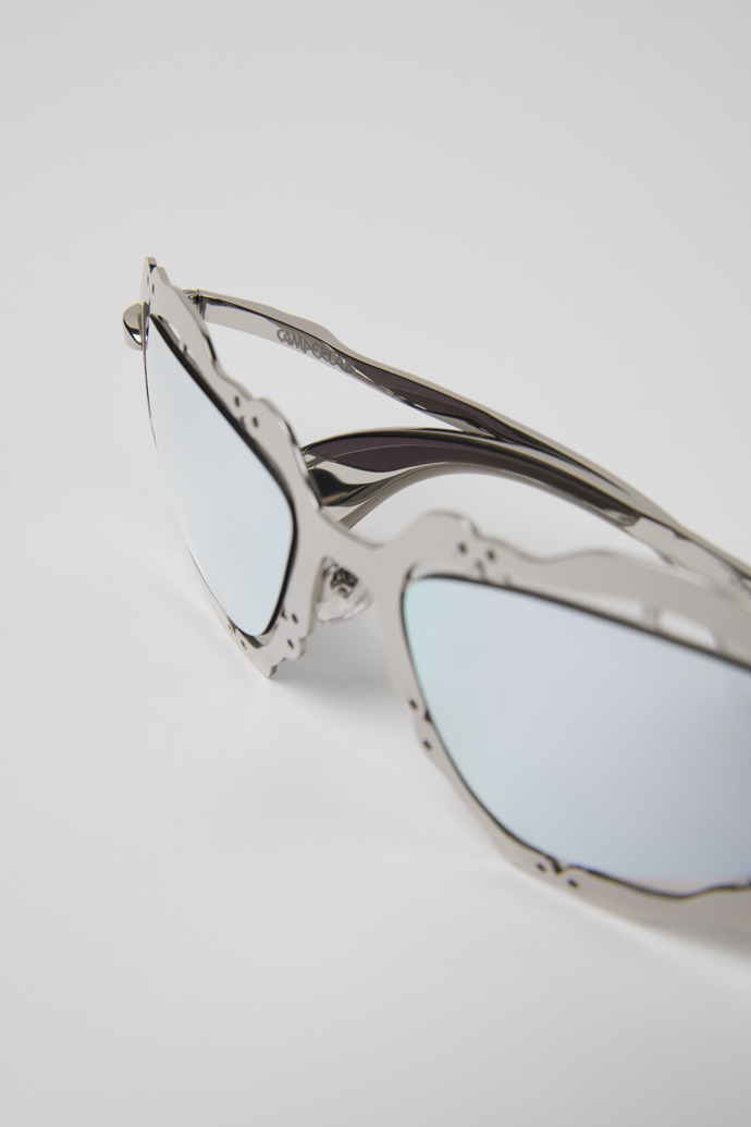 NOPEA  Sunglasses Zilveren glanzende NOPEA metalen zonnebril