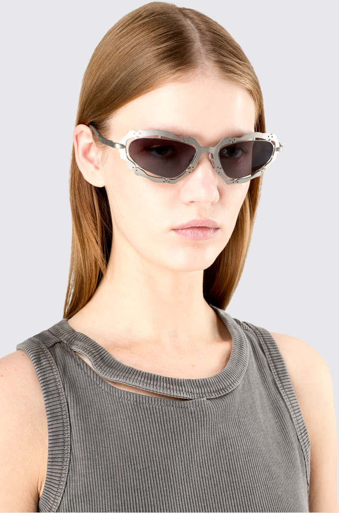 NOPEA  Sunglasses Zilver geborstelde NOPEA metalen zonnebril