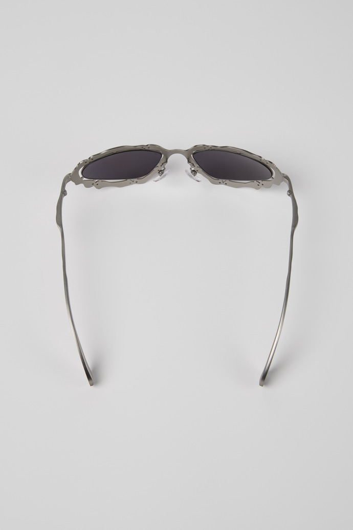 Overhead view of NOPEA  Sunglasses Silver Brushed NOPEA Metal Sunglasses