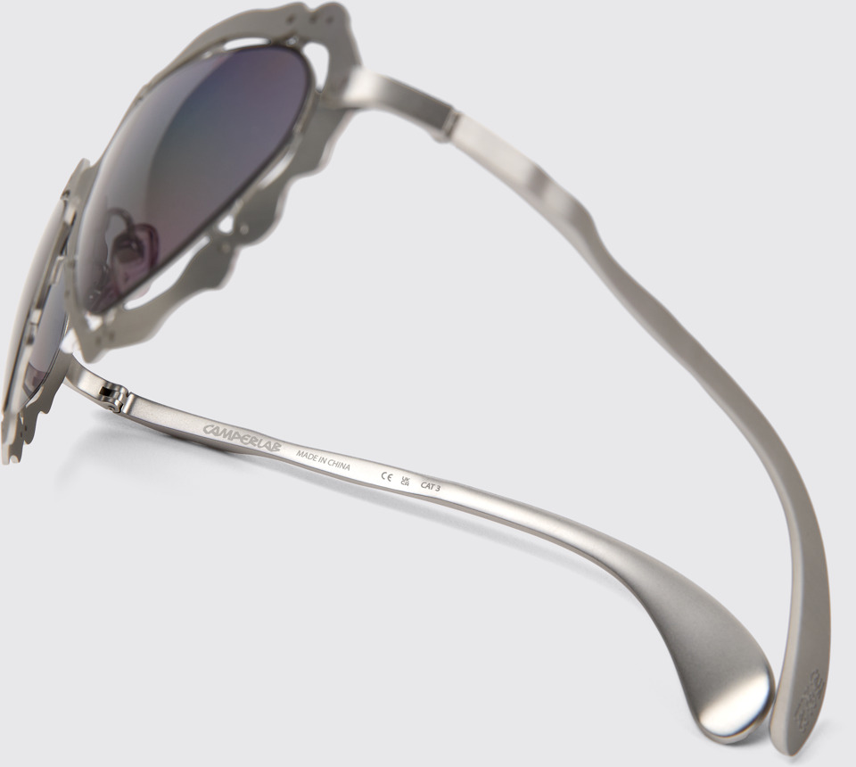 NOPEA  Sunglasses Zilver geborstelde NOPEA metalen zonnebril