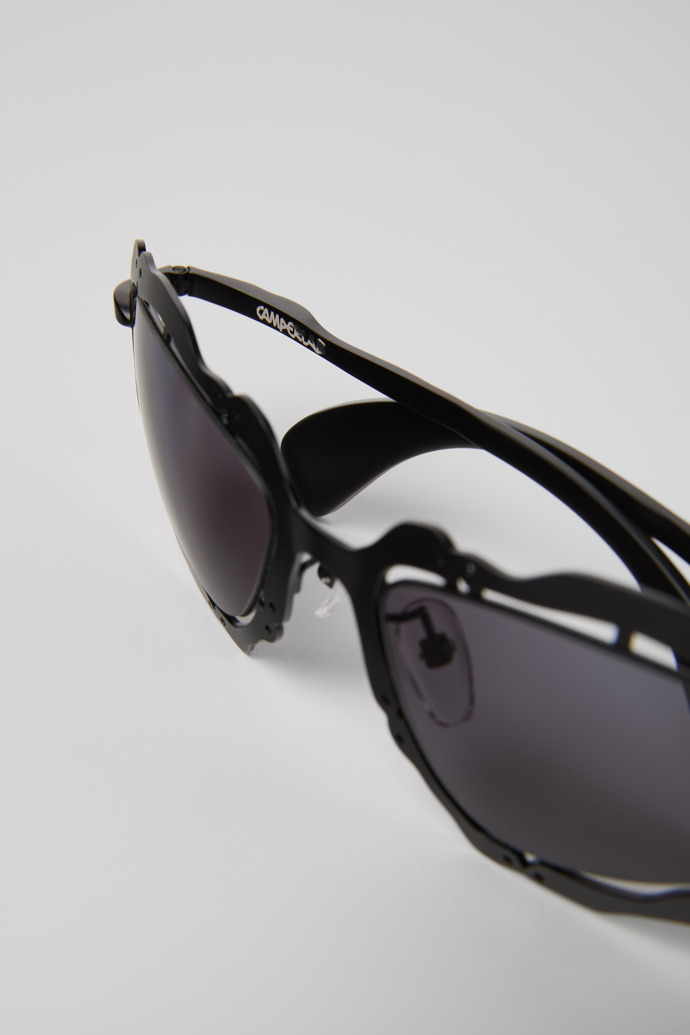 Close-up view of NOPEA  Sunglasses Black Matte NOPEA Metal Sunglasses