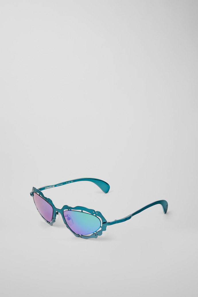 Front view of CAMPERLAB SUNGLASSES Blue-green NOPEA Metal Sunglasses