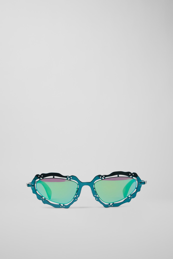 Side view of CAMPERLAB SUNGLASSES Blue-green NOPEA Metal Sunglasses