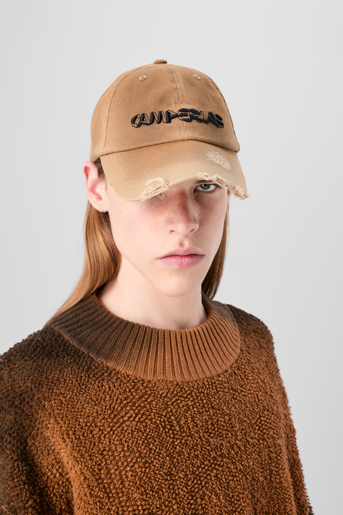 CAMPERLAB CAP Cappellino beige effetto spray