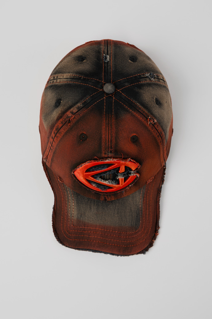 DISTORTED WASHED SPRAYED CAP NARANJA LAVADO Y ROCIADO