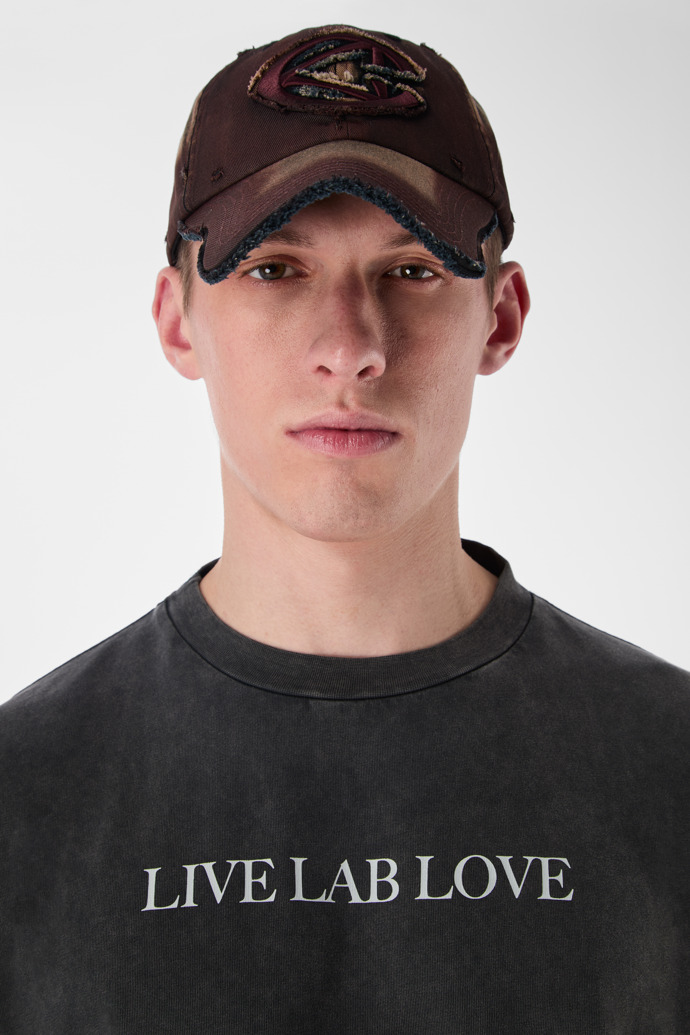 DISTORTED WASHED SPRAYED CAP BURGUNDY