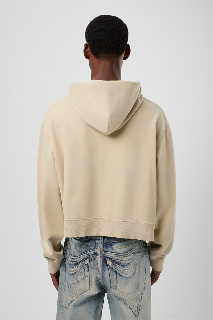 Hoodie Beige Cotton Hoodie