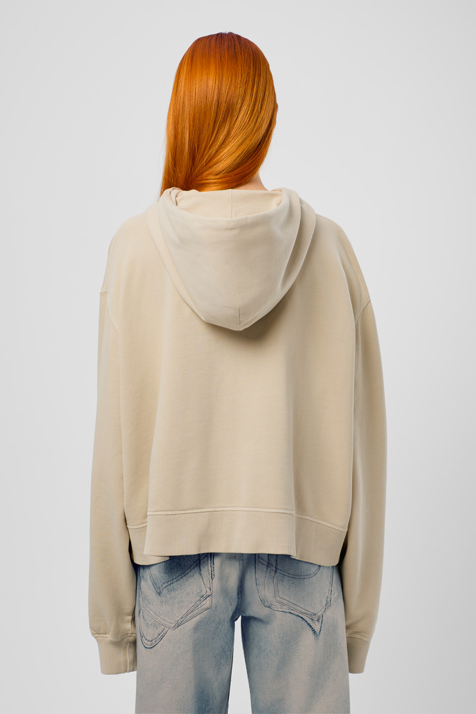 Hoodie Beige Cotton Hoodie