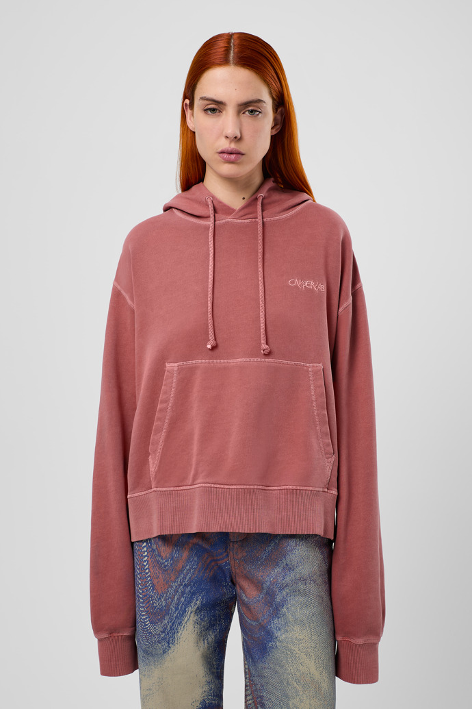 Hoodie Roter Kapuzenpullover aus Baumwolle