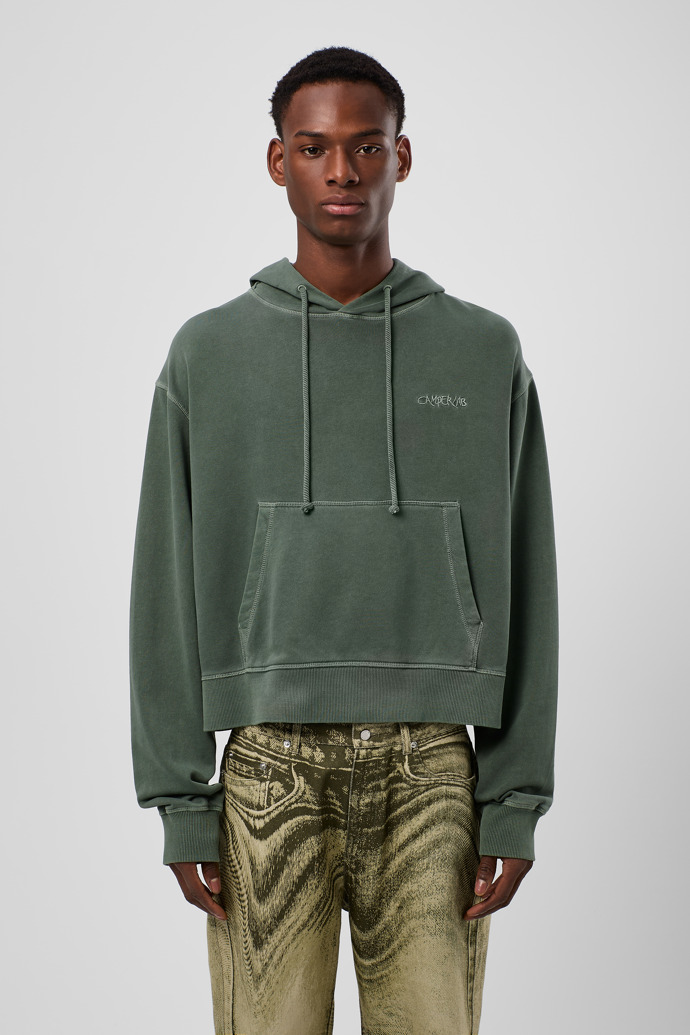 Hoodie Camisola com capuz em algodão verde