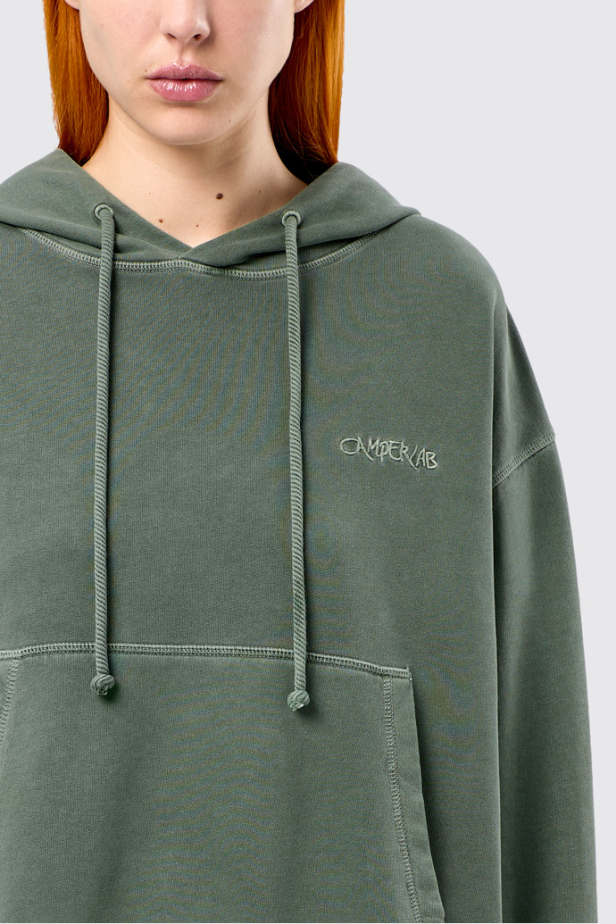 Hoodie Grüner Kapuzenpullover aus Baumwolle