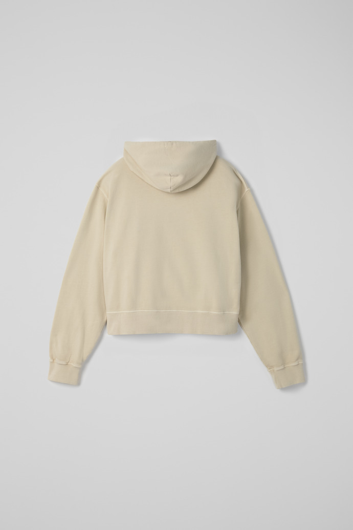 Hoodie Sudadera beige de algodón orgánico con capucha