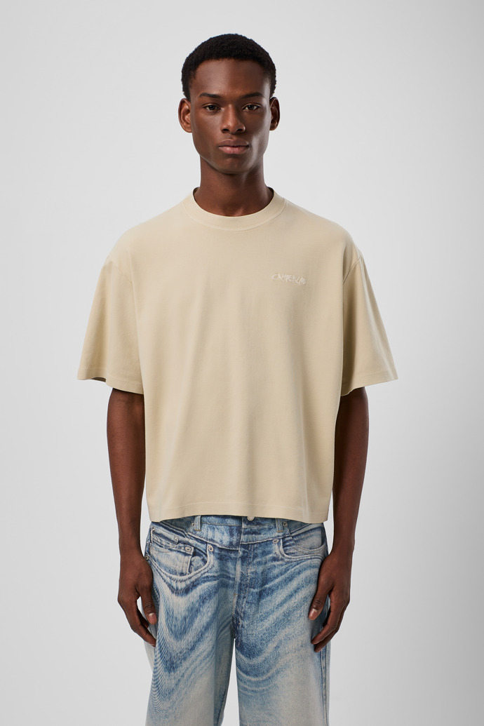 T-Shirt Beiges T-Shirt aus Baumwolle