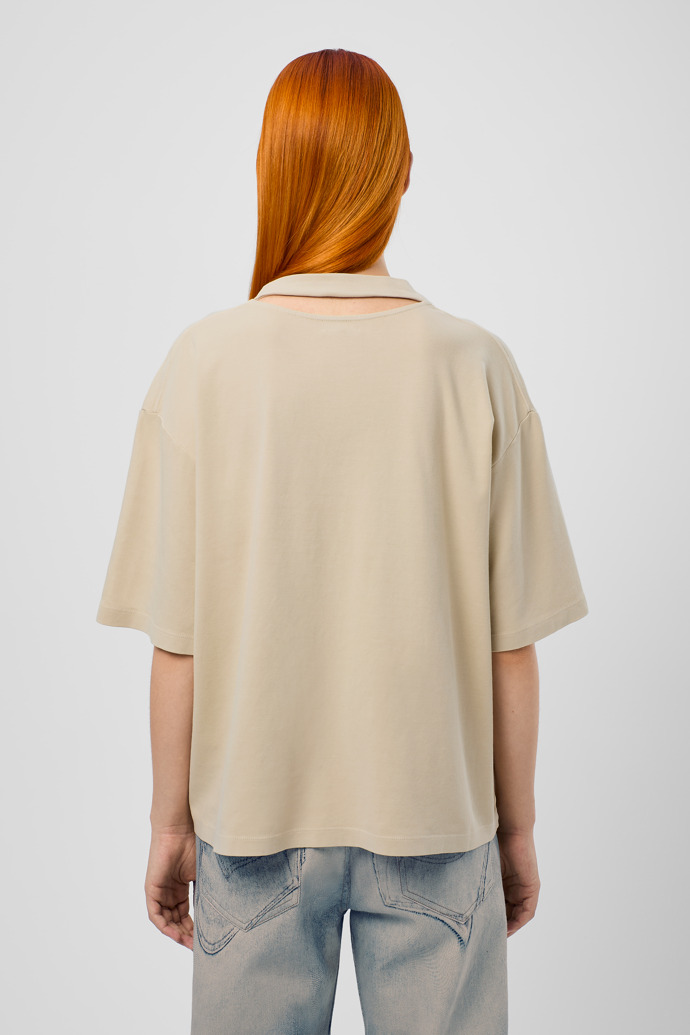 T-Shirt T-shirt en coton beige