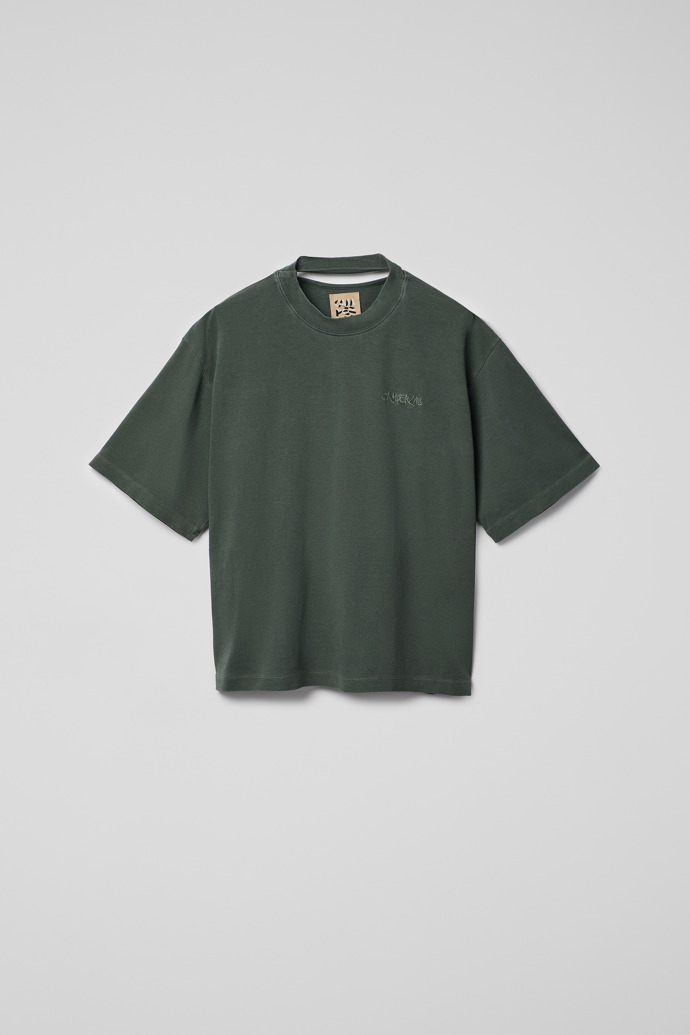Side view of T-Shirt Green Cotton T-shirt