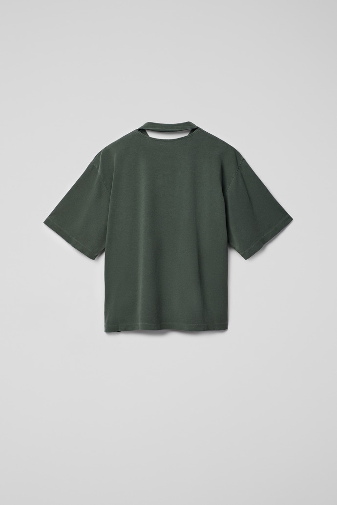 Back view of T-Shirt Green Cotton T-shirt