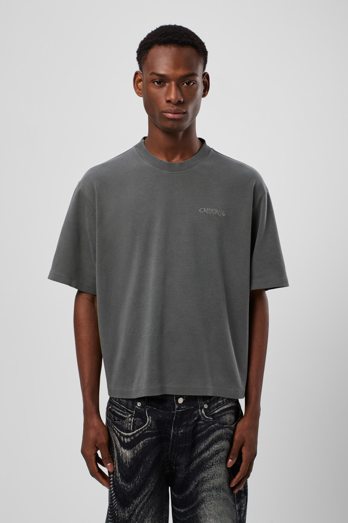 T-Shirt T-shirt em algodão cinzenta