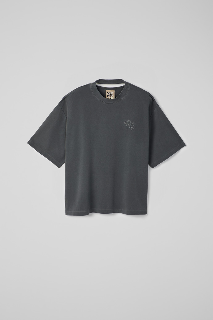 Side view of T-Shirt Grey Cotton T-shirt