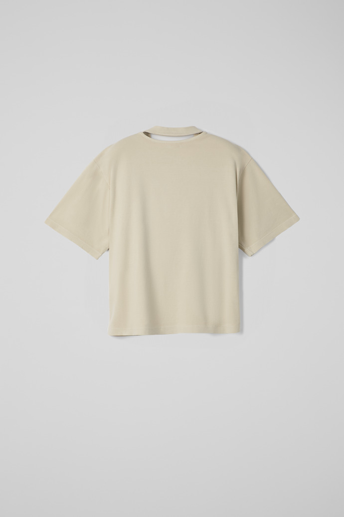 Back view of T-Shirt Beige Organic Cotton T-Shirt