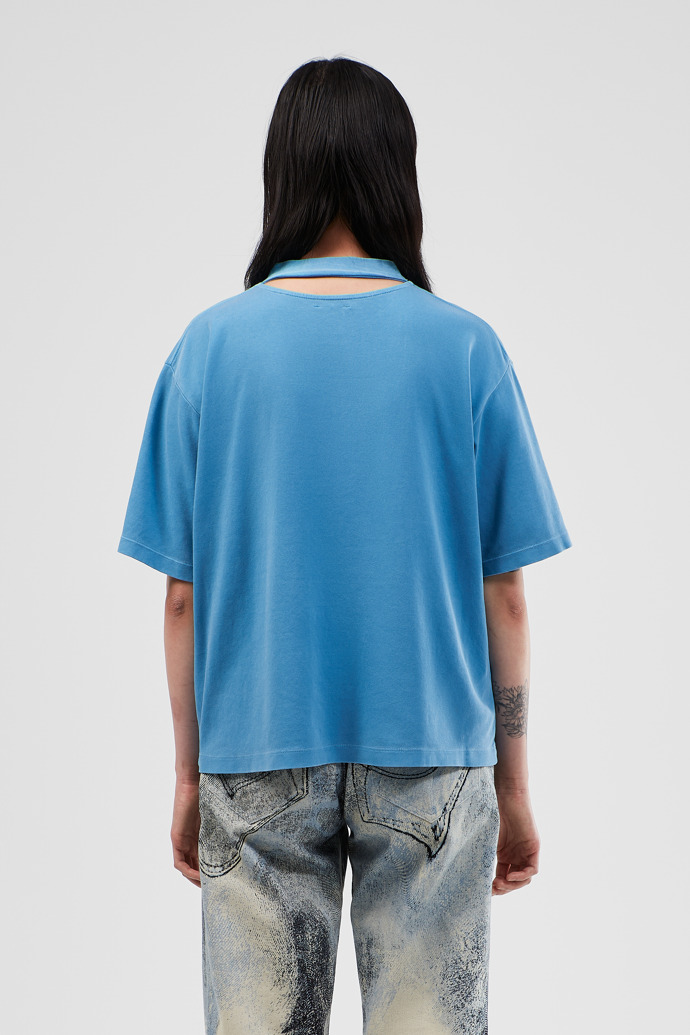 T-Shirt T-shirt blu in cotone organico